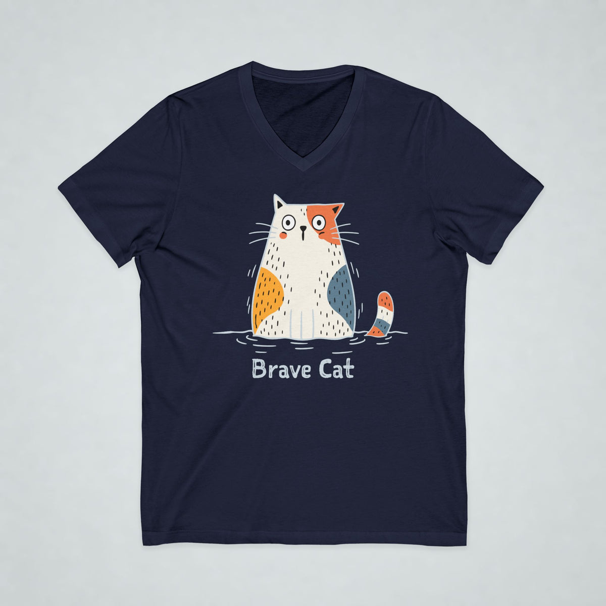 Brave Cat Wild Swim Short Sleeve V-Neck Tee
