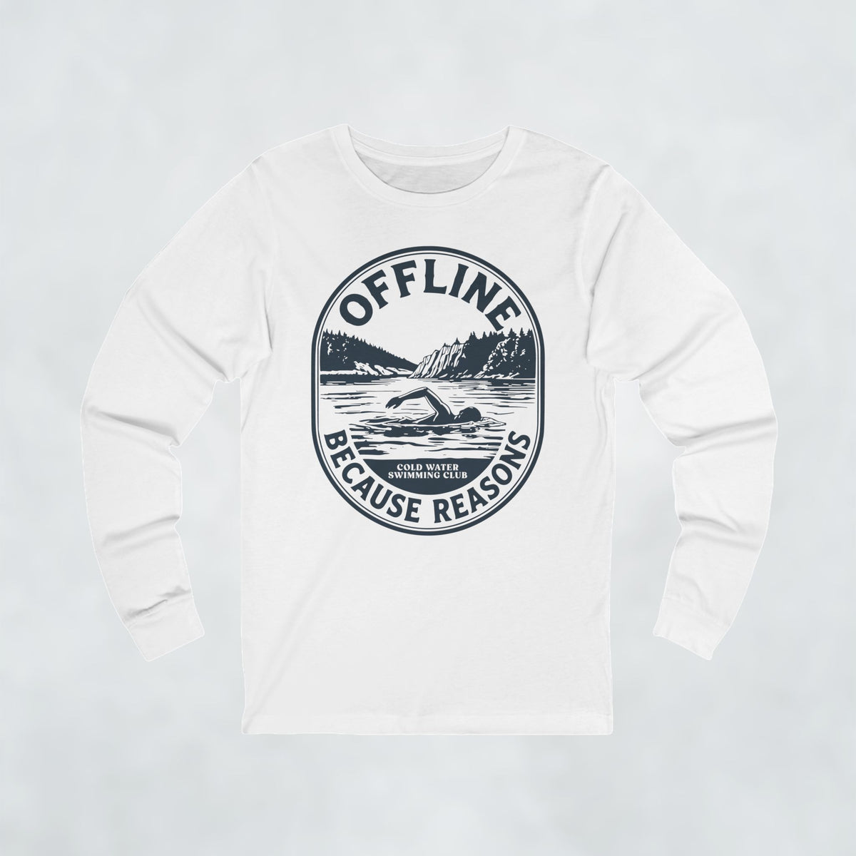 Offline Because Reasons Male Swimmer Long Sleeve T Shirt