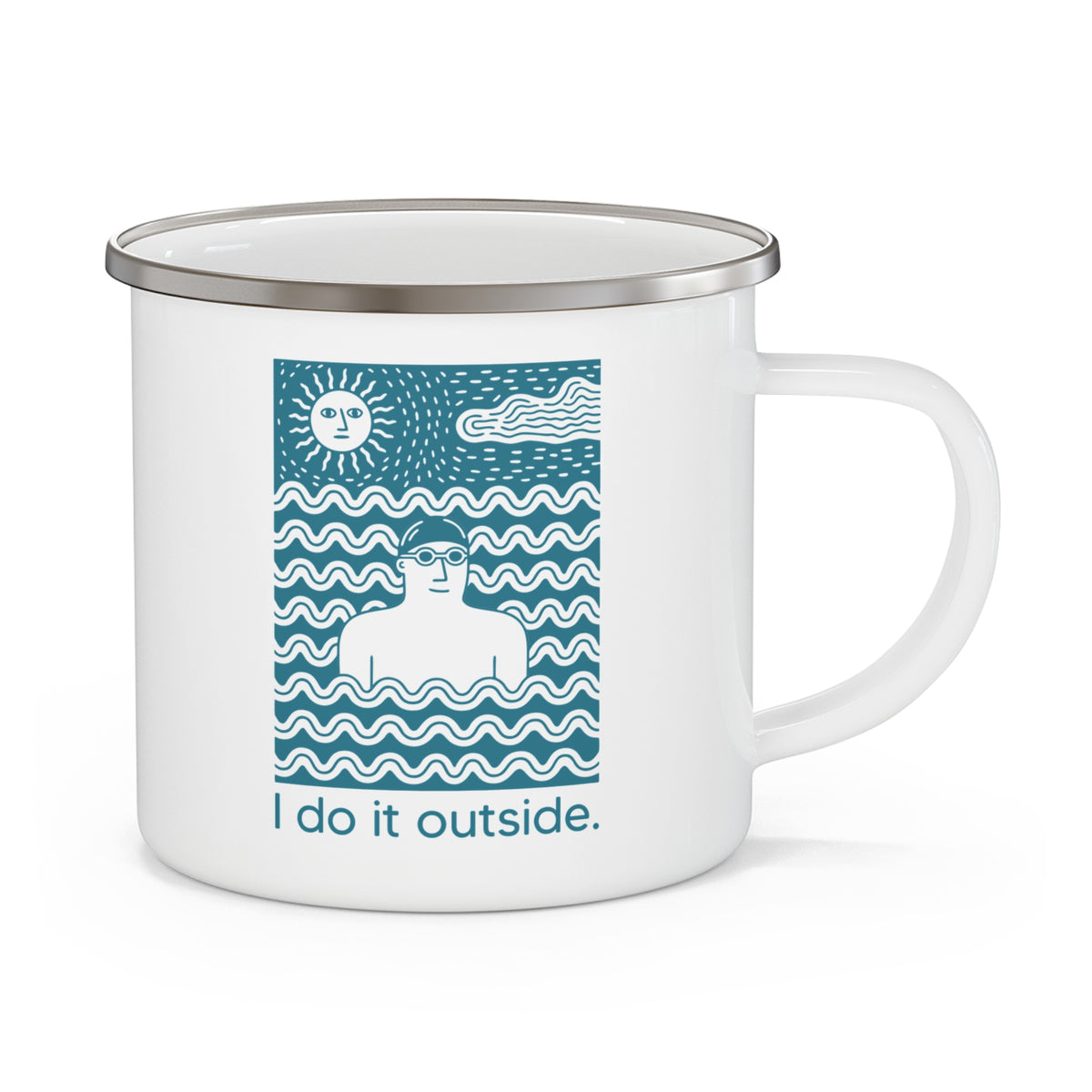 I Do It Outside Male Enamel Mug