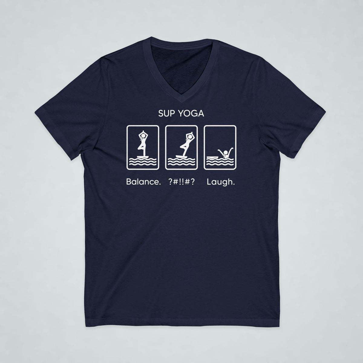 Balance Fall Laugh Short Sleeve V-Neck Tee
