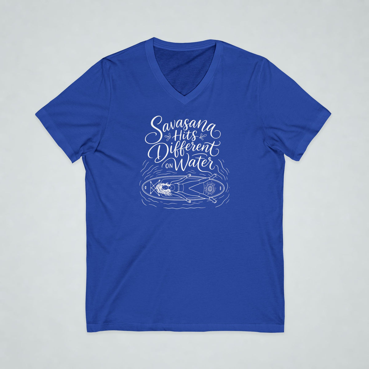 Savasana Hits Different Short Sleeve V-Neck Tee