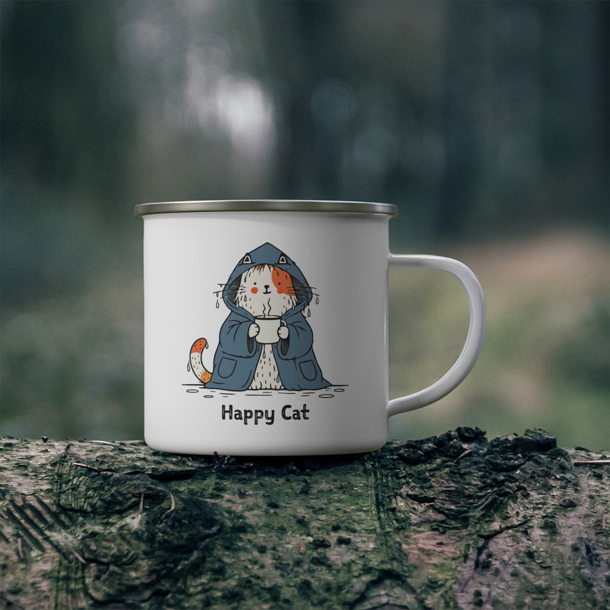 Happy Cat Wild Swim Enamel Mug