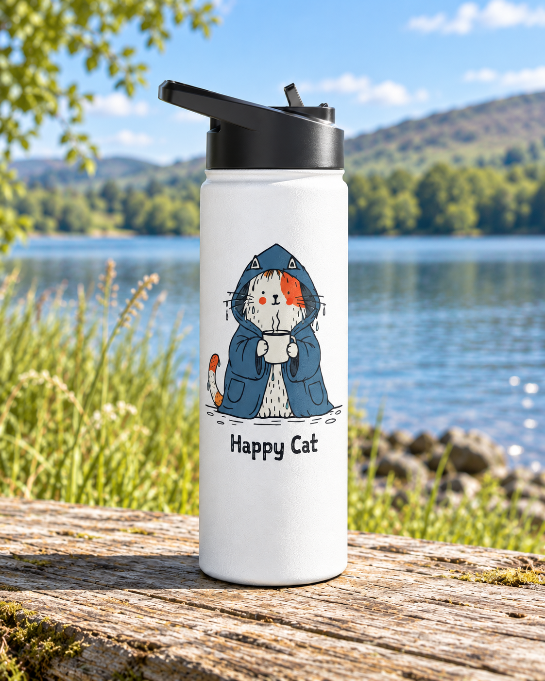 Happy Cat Wild Swim Insulated Bottle