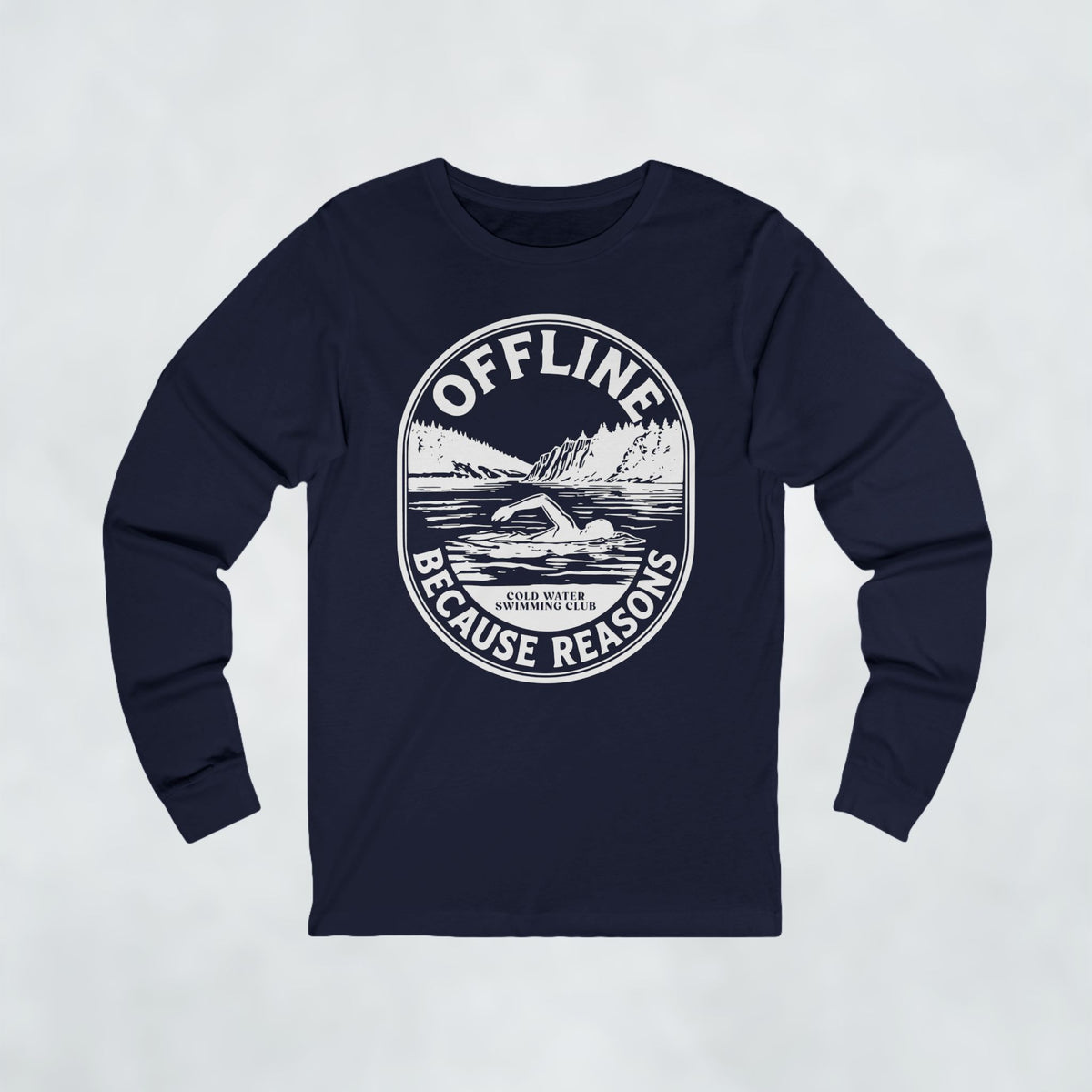 Offline Because Reasons Male Swimmer Long Sleeve T Shirt