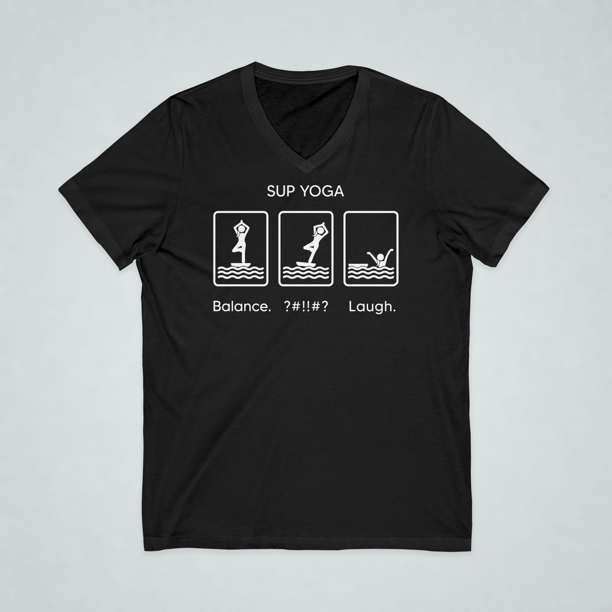 Balance Fall Laugh Short Sleeve V-Neck Tee