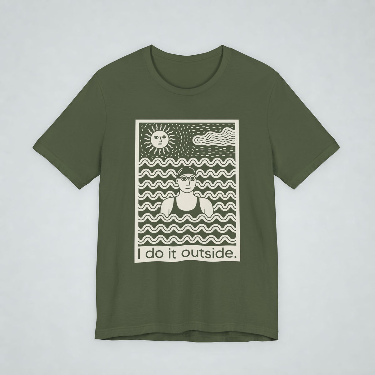 I Do It Outside Female Swim T Shirt