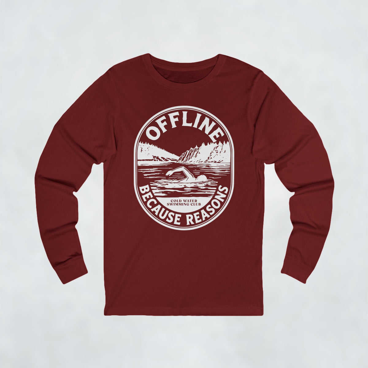 Offline Because Reasons Male Swimmer Long Sleeve T Shirt