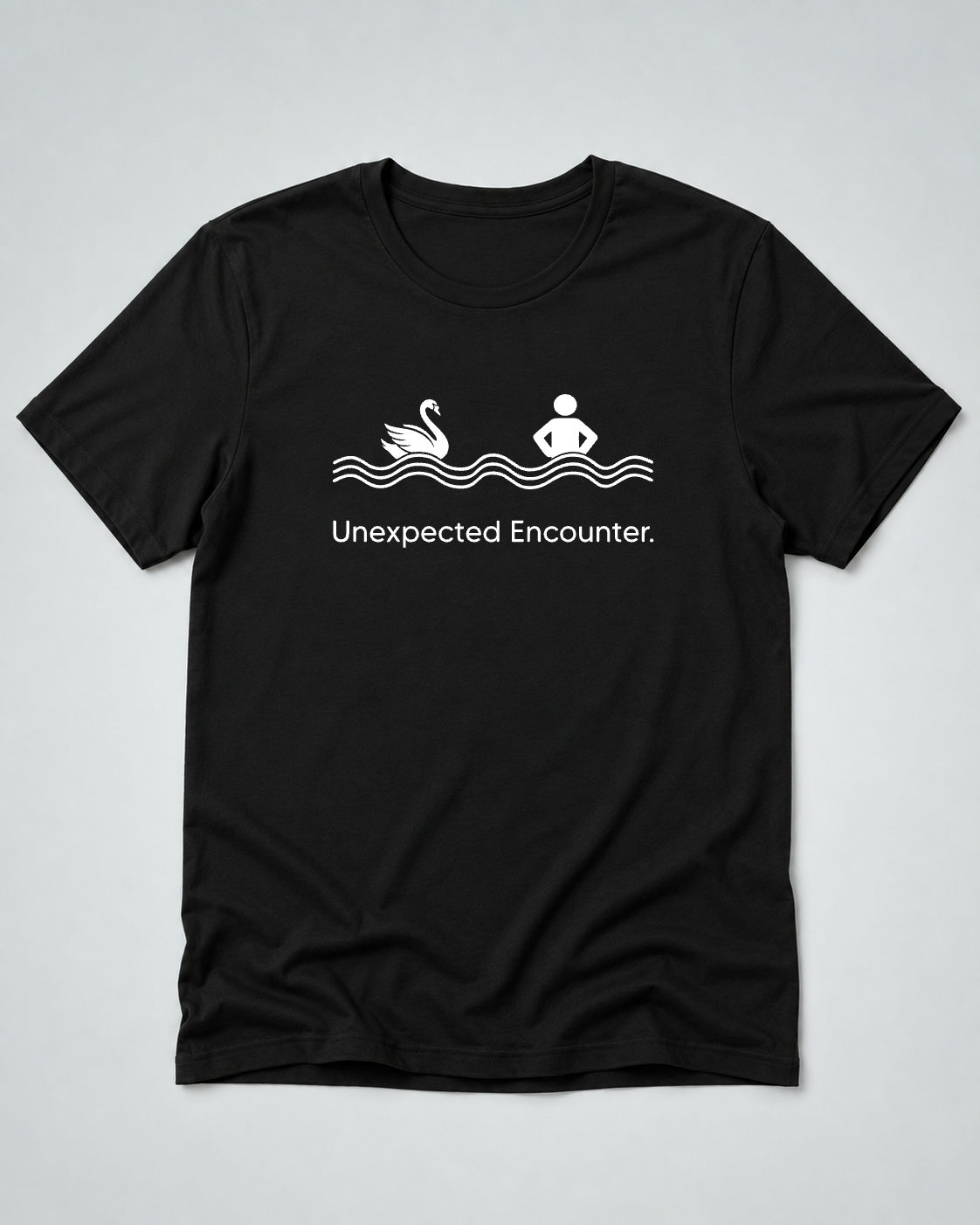 Unexpected Encounter Swimming Swan