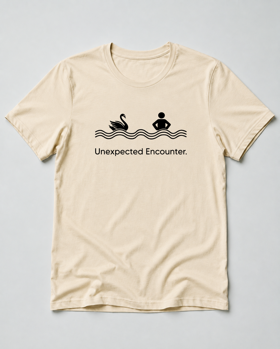 Unexpected Encounter Swimming Swan