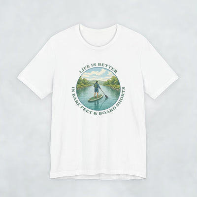 Life is better in bare feet and board shorts t shirt