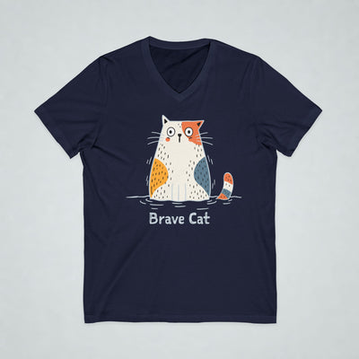 Brave Cat Wild Swim Short Sleeve V-Neck Tee