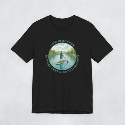 Life is better in bare feet and board shorts t shirt