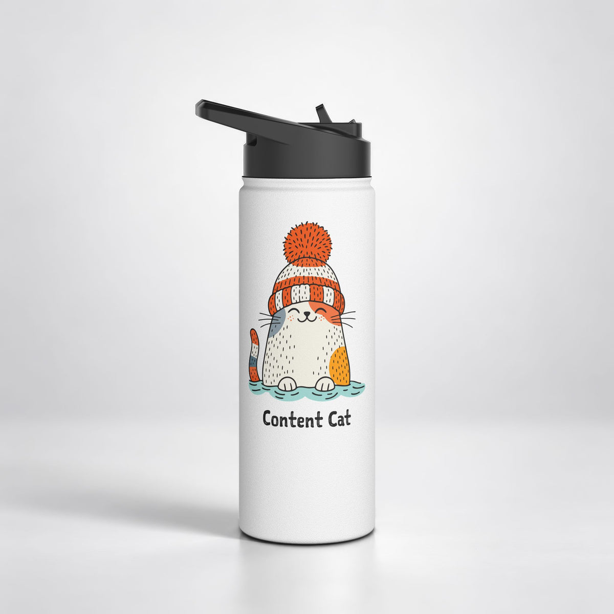 Content Cat Wild Swim Insulated Bottle