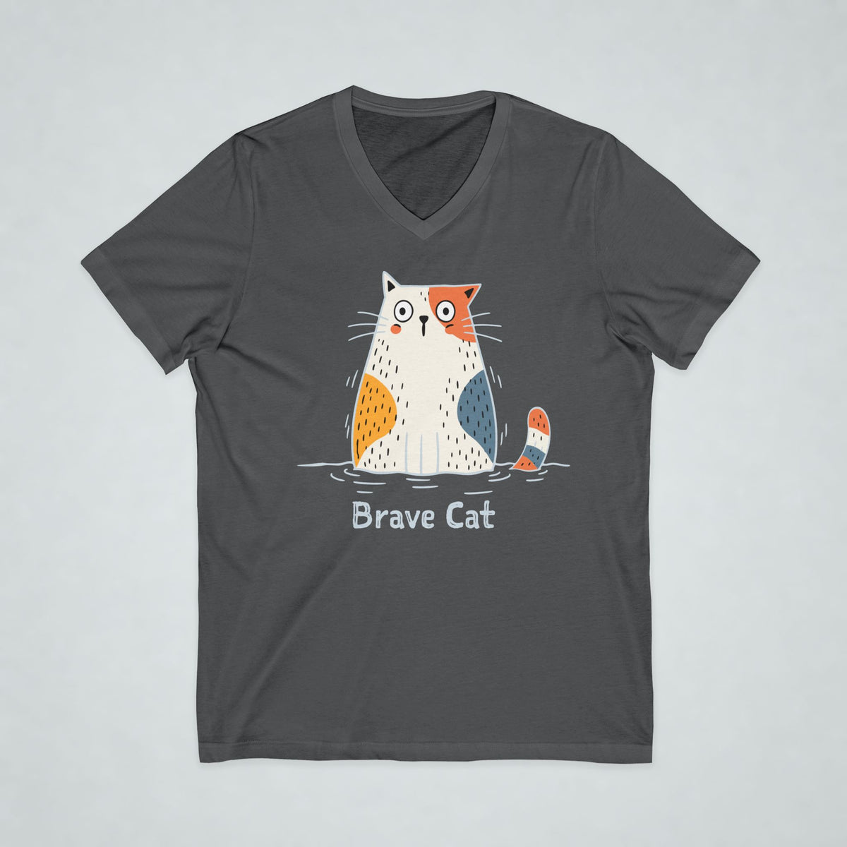 Brave Cat Wild Swim Short Sleeve V-Neck Tee