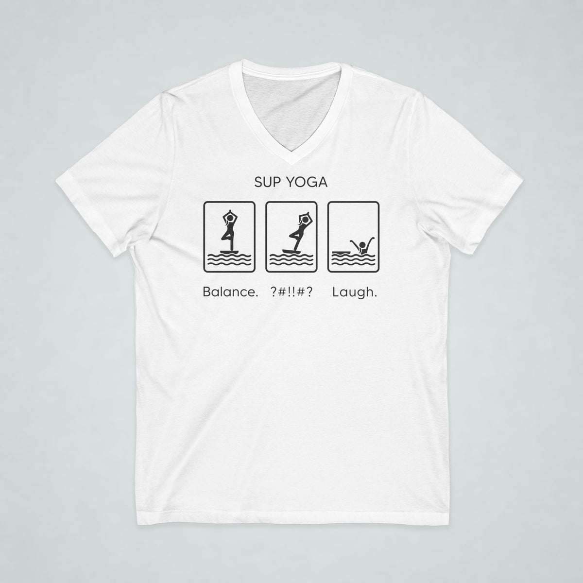 Balance Fall Laugh Short Sleeve V-Neck Tee
