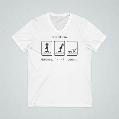 Balance Fall Laugh Short Sleeve V-Neck Tee