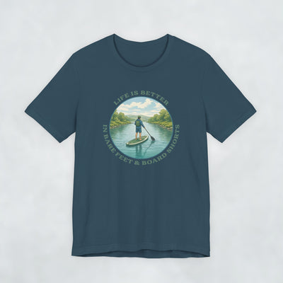 Life is better in bare feet and board shorts t shirt