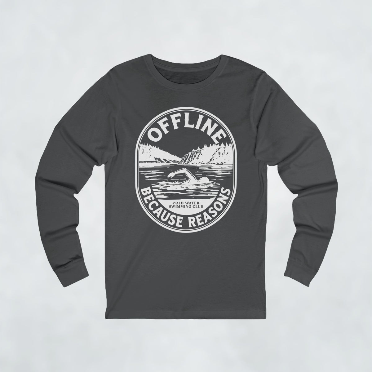 Offline Because Reasons Male Swimmer Long Sleeve T Shirt
