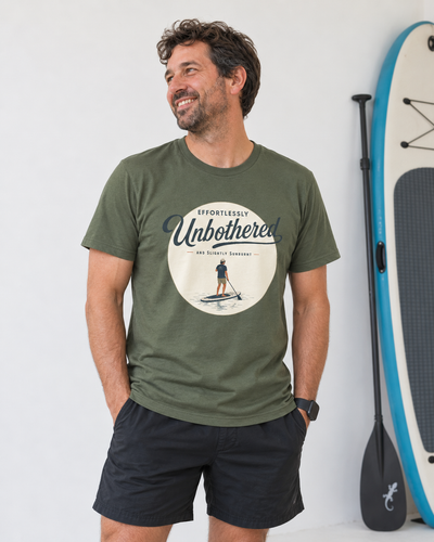 Effortlessly Unbothered Male Paddleboarder