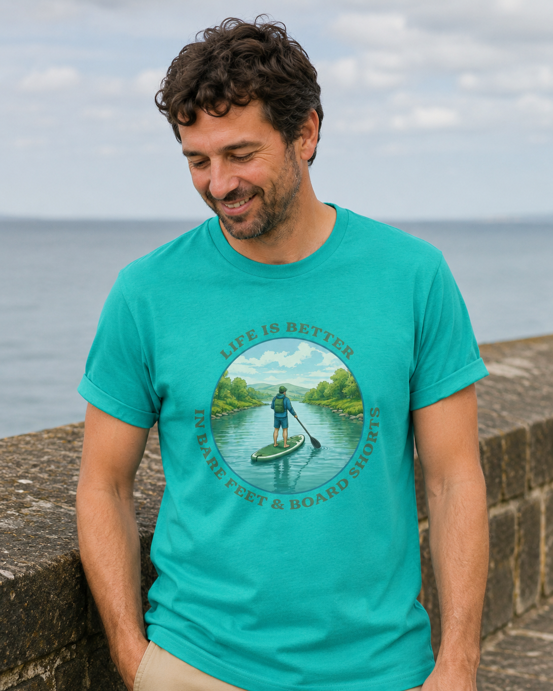 Life is better in bare feet and board shorts t shirt