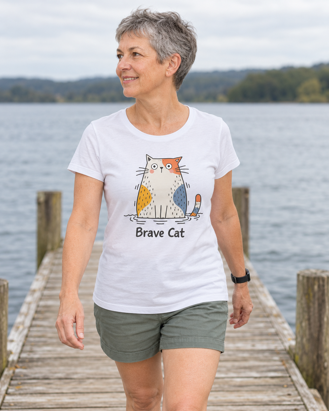 Brave Cat Wild Swim T Shirt