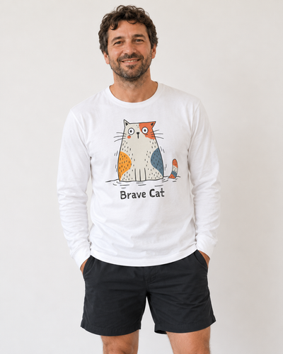 Brave Cat Wild Swim Long Sleeve Tee