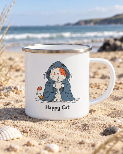 Happy Cat Wild Swim Enamel Mug
