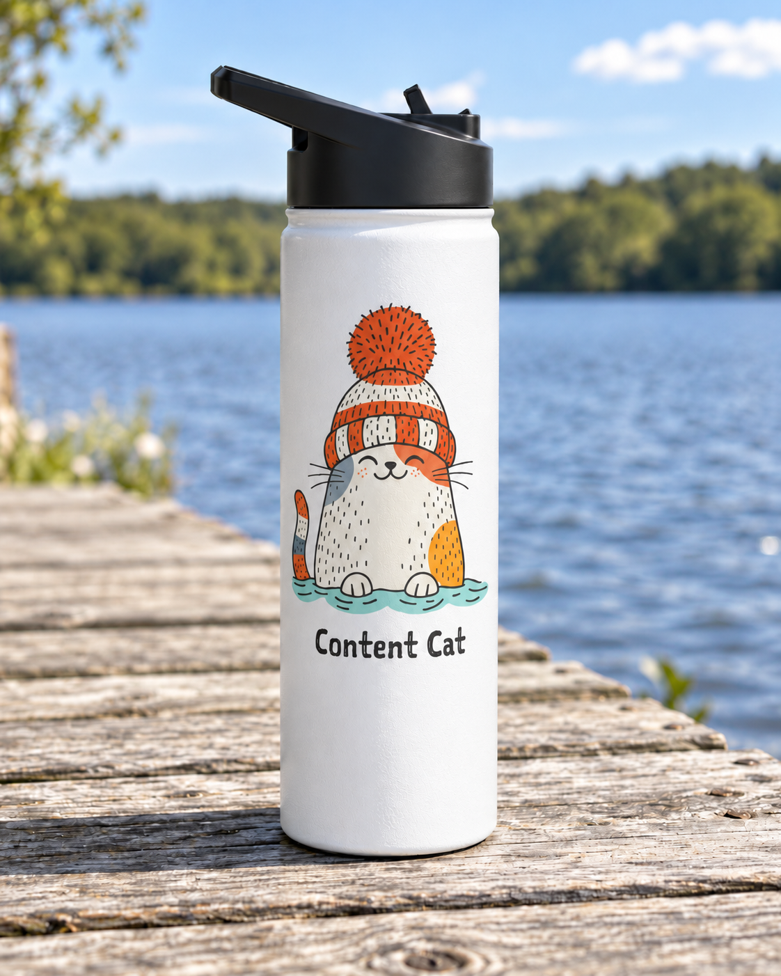 Content Cat Wild Swim Insulated Bottle