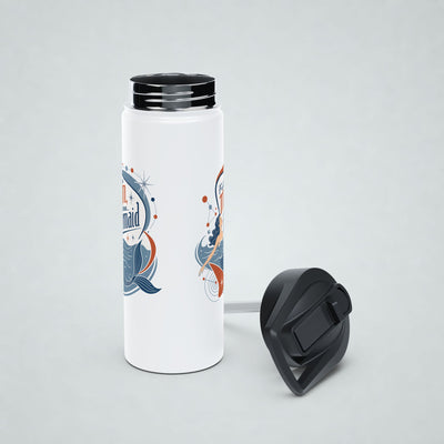 Full Time Mum Part Time Mermaid Insulated Bottle, Straw Lid