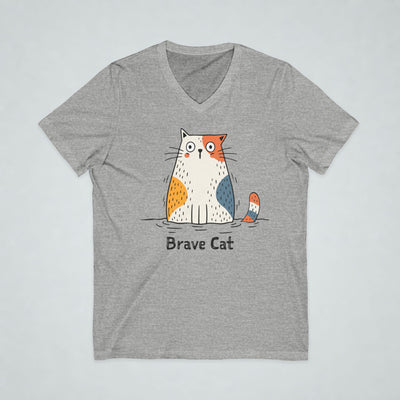 Brave Cat Wild Swim Short Sleeve V-Neck Tee
