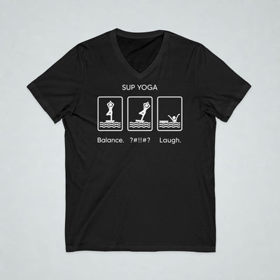 Balance Fall Laugh Short Sleeve V-Neck Tee