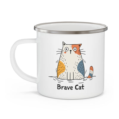 Brave Cat Wild Swim Enamel Mug