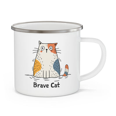 Brave Cat Wild Swim Enamel Mug