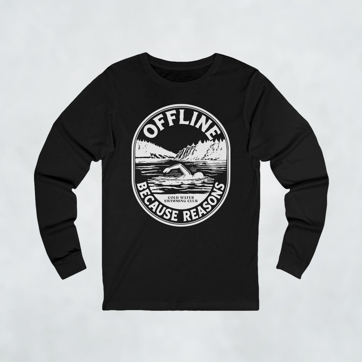 Offline Because Reasons Male Swimmer Long Sleeve T Shirt