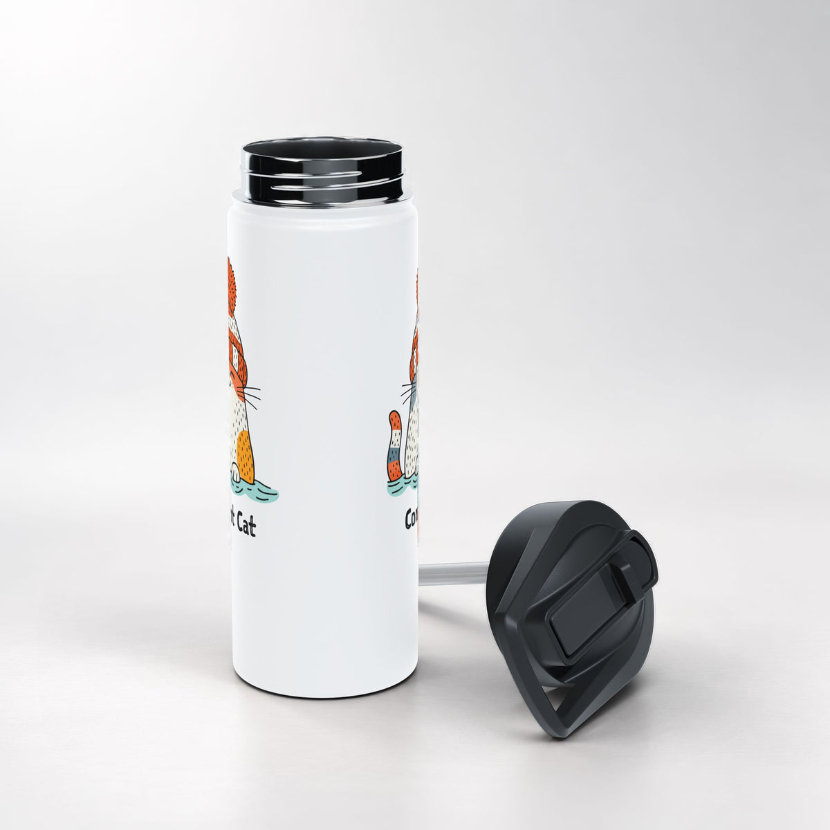 Content Cat Wild Swim Insulated Bottle