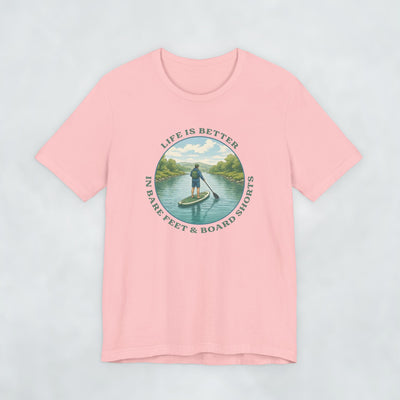 Life is better in bare feet and board shorts t shirt