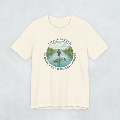Life is better in bare feet and board shorts t shirt