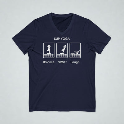 Balance Fall Laugh Short Sleeve V-Neck Tee