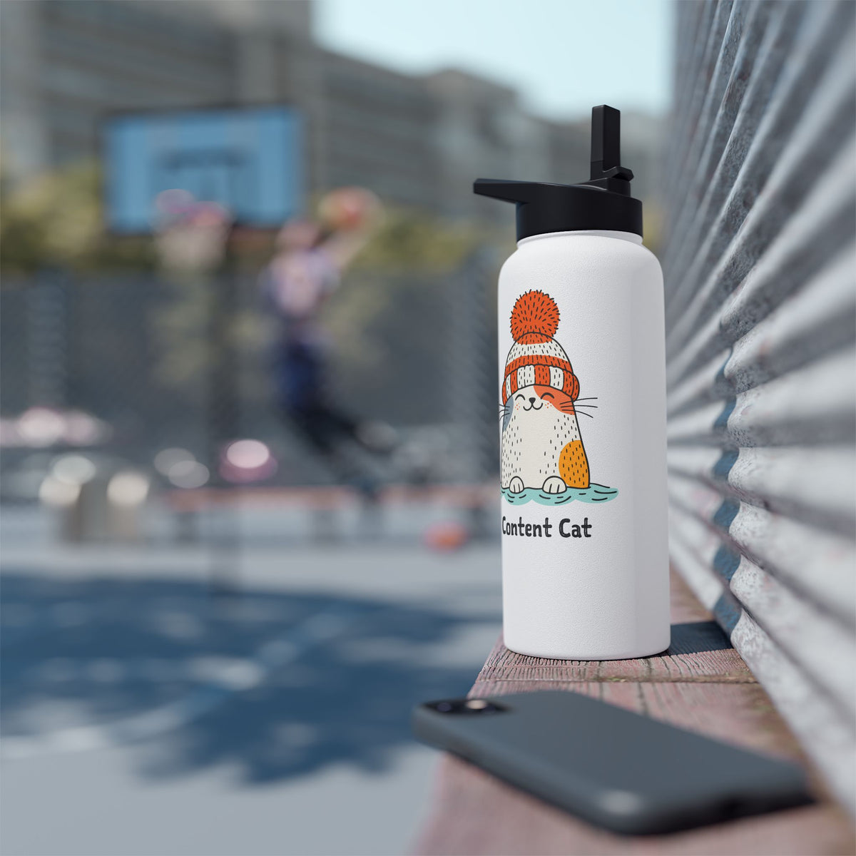 Content Cat Wild Swim Insulated Bottle