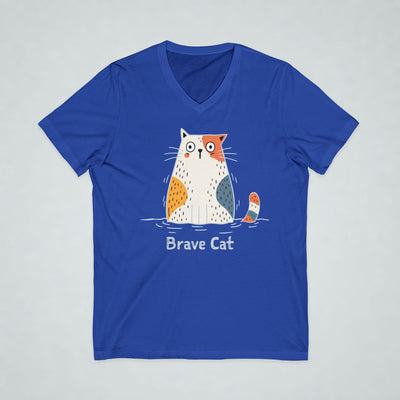 Brave Cat Wild Swim Short Sleeve V-Neck Tee