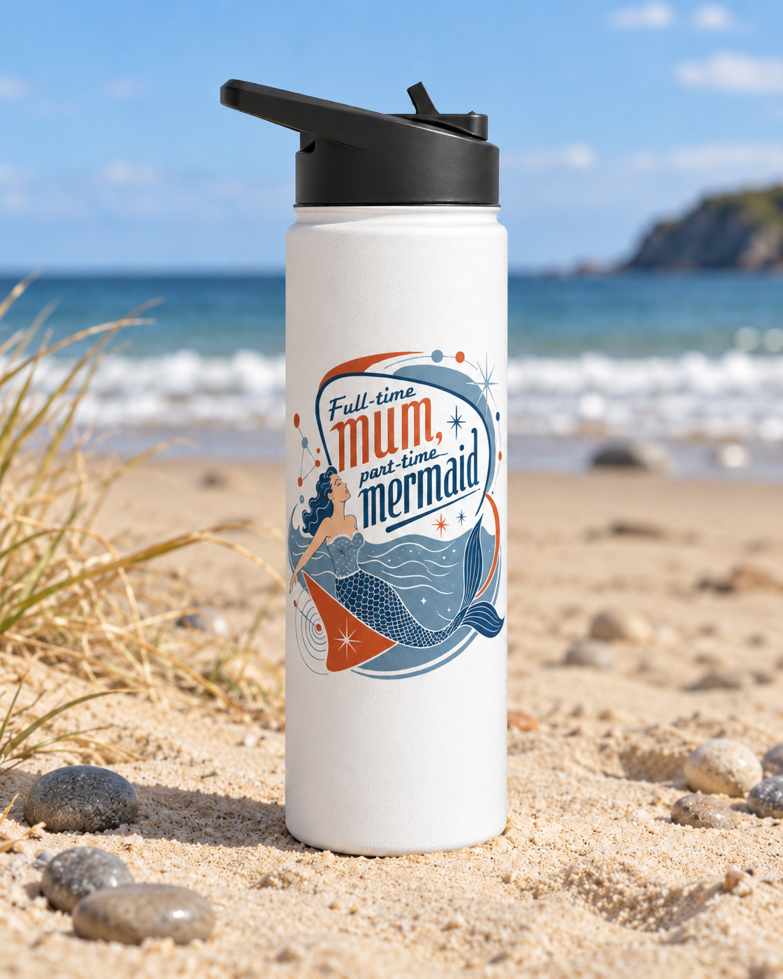 Full Time Mum Part Time Mermaid Insulated Bottle