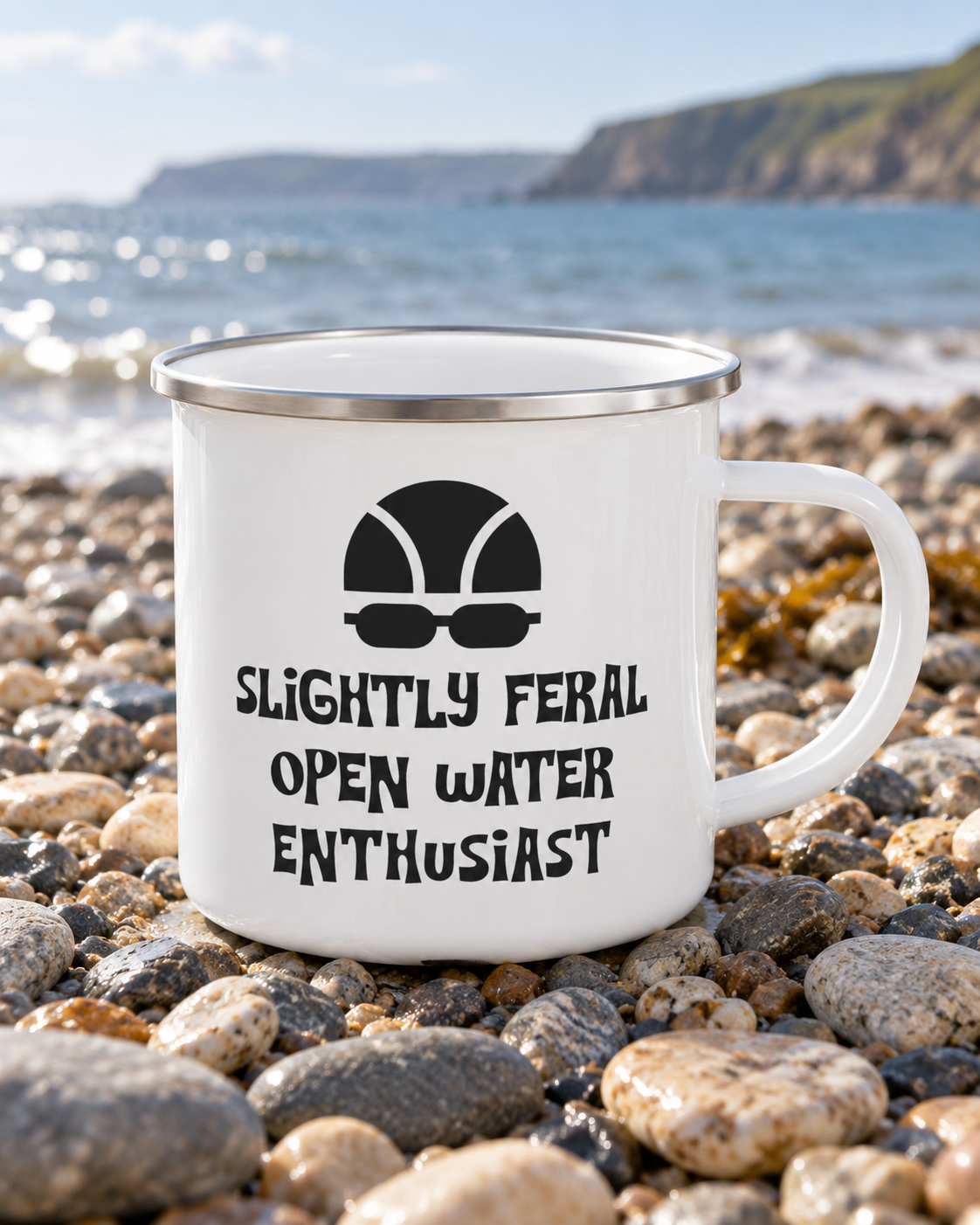 Slightly Feral Open Water Enthusiast  Enamel Mug