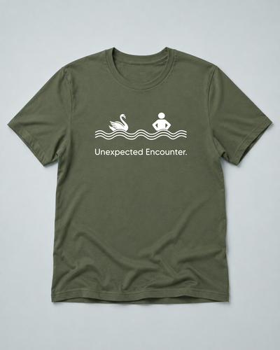 Unexpected Encounter Swimming Swan